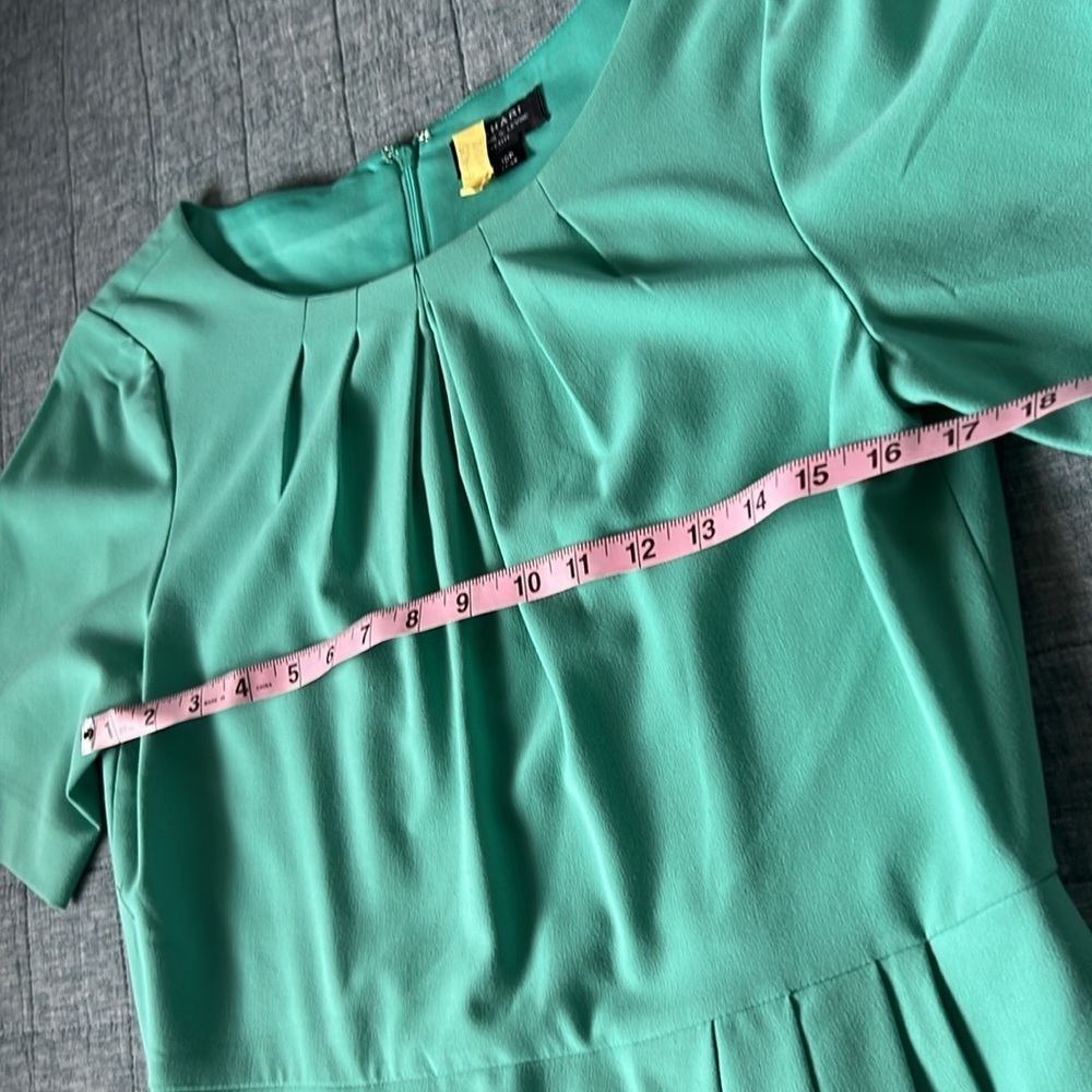 TAHARI Tailored Fit Midi Knee Length Dress in Seaglass Green |10 P - Picture 5 of 7